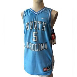Nike Team North Carolina Tar Heels #5 Vintage Basketball Blue Jersey 1990s 90s